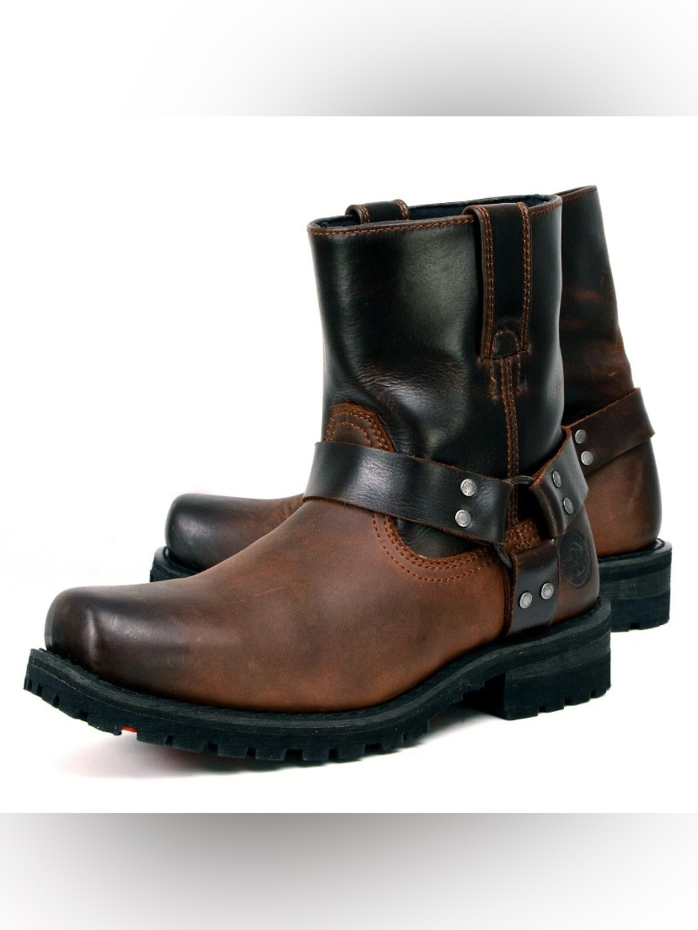 Milwaukee Leather Men’s Brown Two tone Pull On Motorcycle Harness Boots MBM9008